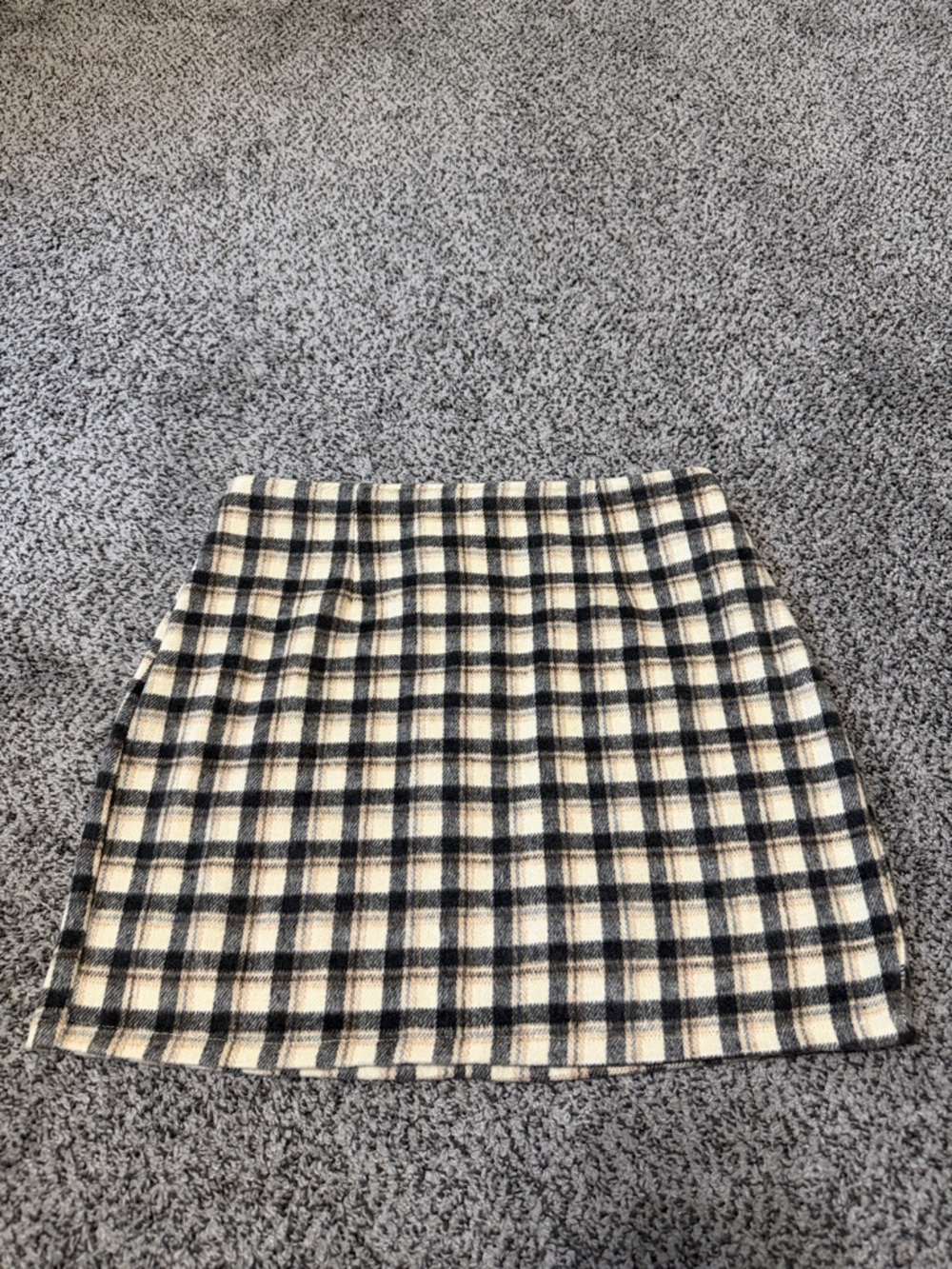 Windsor Black and Cream Plaid Mini Skirt